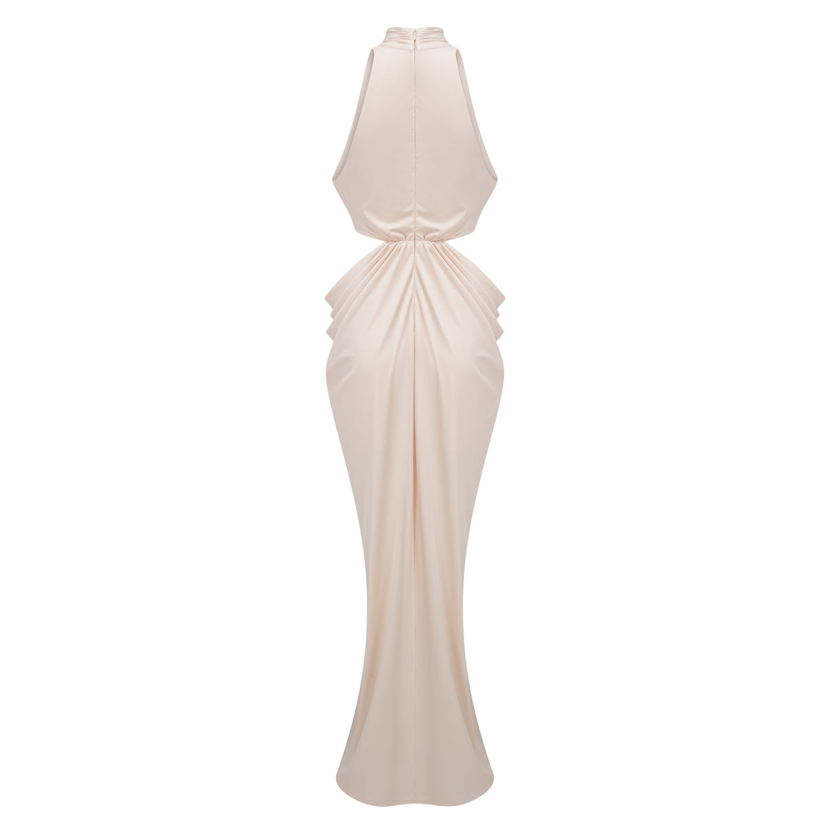 Aurohaya Joaquín Neutral Braid Detail Ruched Dress Maxi