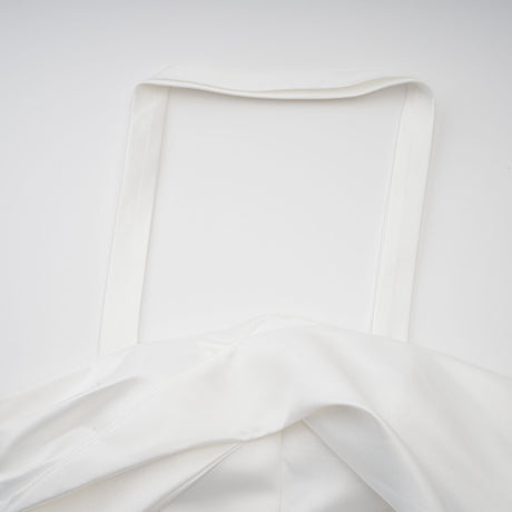 Aurohaya Aurélie white halterneck ruffled mini dress