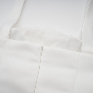 Aurohaya Aurélie white halterneck ruffled mini dress