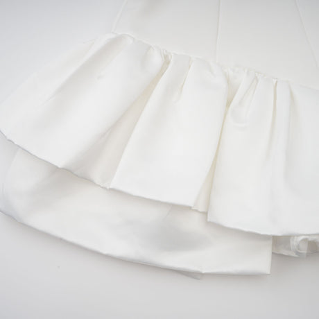 Aurohaya Aurélie white halterneck ruffled mini dress