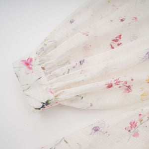 Aurohaya Zoé white floral-print tied midi dress