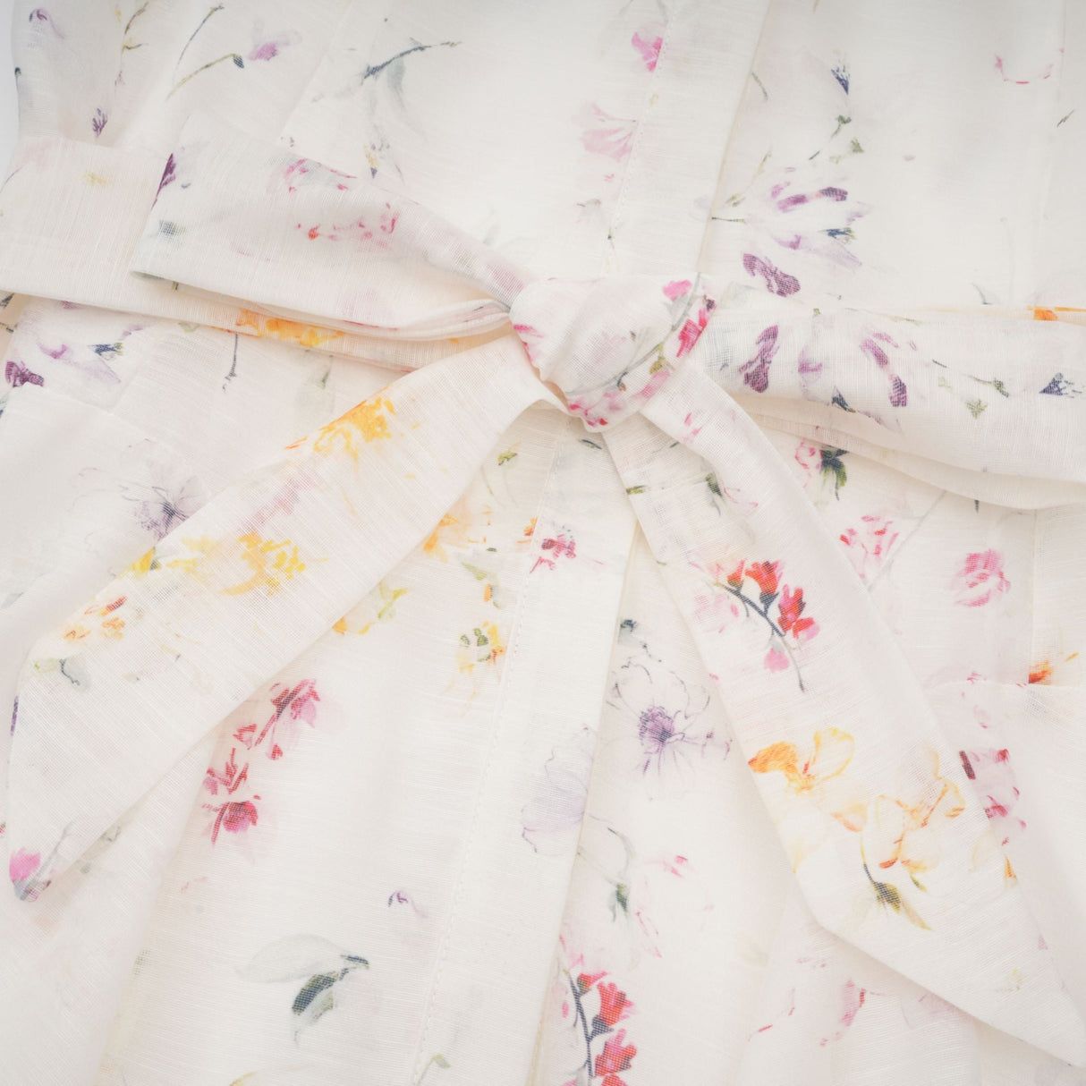 Aurohaya Zoé white floral-print tied midi dress