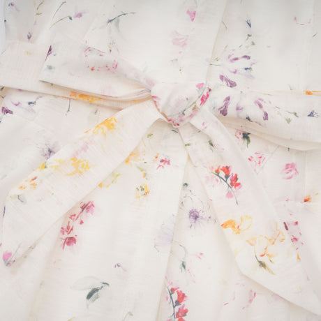 Aurohaya Zoé white floral-print tied midi dress