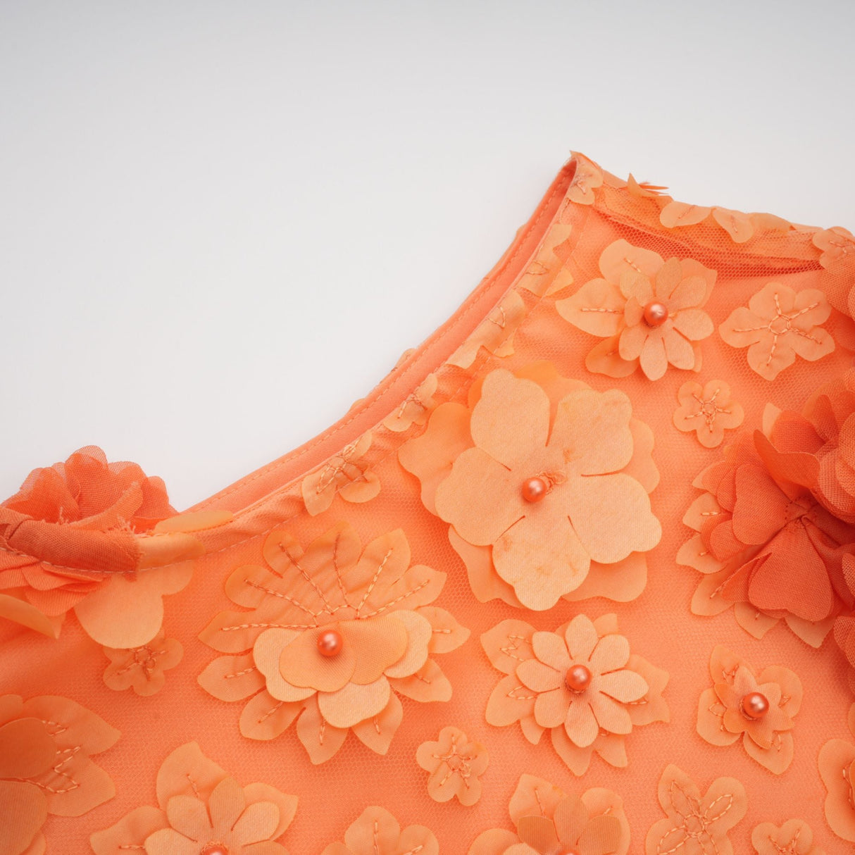 Aurohaya Orphée orange faux-flower mini dress