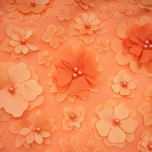 Aurohaya Orphée orange faux-flower mini dress