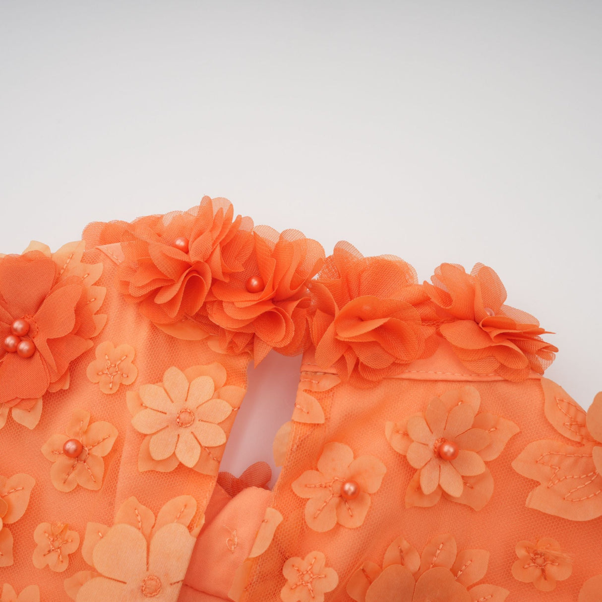 Aurohaya Orphée orange faux-flower mini dress