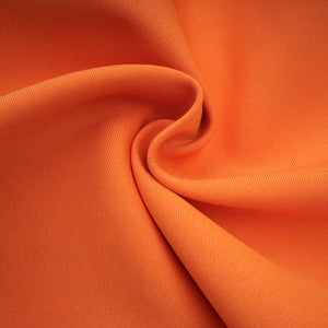 Aurohaya Irène Sequin Embroidered Off-Shoulder Midi Dress in Orange