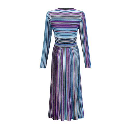 Aurohaya Mathilde metallic pleated midi dress in Blue
