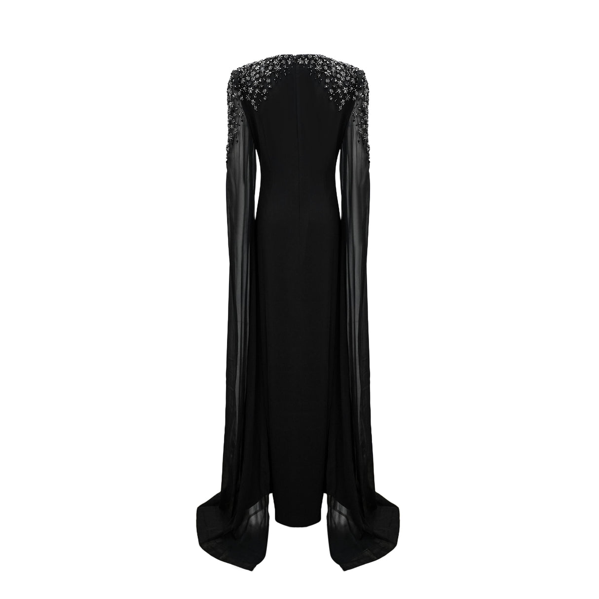 Aurohaya Yseult Black Embellished Maxi Gown
