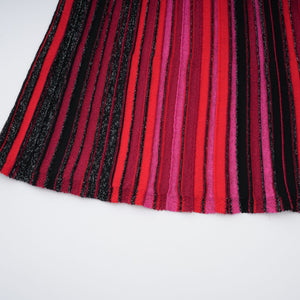 Aurohaya Ulysse Red Metallic Knit Halterneck Maxi Dress