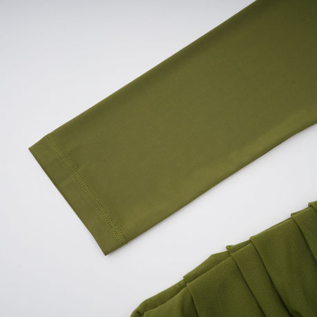 Aurohaya Arlette Green Asymmetrical Ruched Maxi Dress