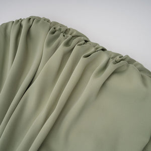 Aurohaya Benedetta Green One Shoulder Satin Maxi Dress