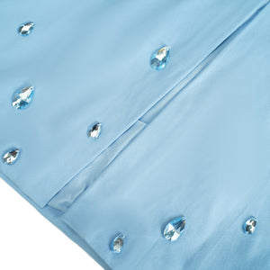 Aurohaya Meris Blue Crystal Embellished Maxi Gown