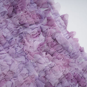 Aurohaya Mylène purple 3D-petal tiered tulle mini dress