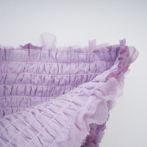 Aurohaya Mylène purple 3D-petal tiered tulle mini dress