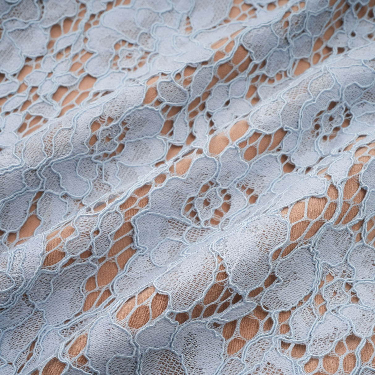 Aurohaya Audrey blue floral-lace boned midi dress