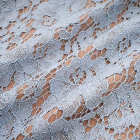 Aurohaya Audrey blue floral-lace boned midi dress