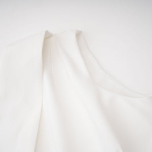 Aurohaya Blossom White One Shoulder Ruched Midi Dress
