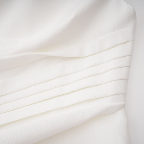 Aurohaya Blossom White One Shoulder Ruched Midi Dress