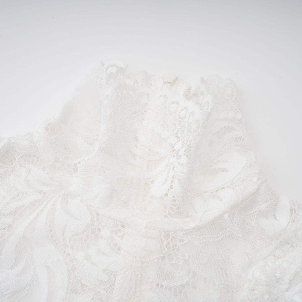 Aurohaya Airelle White Satin Panel Lace Maxi Dress