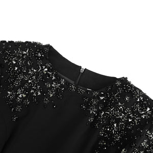Aurohaya Yseult Black Embellished Maxi Gown