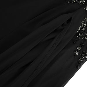 Aurohaya Yseult Black Embellished Maxi Gown