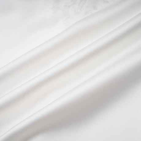 Aurohaya Airelle White Satin Panel Lace Maxi Dress