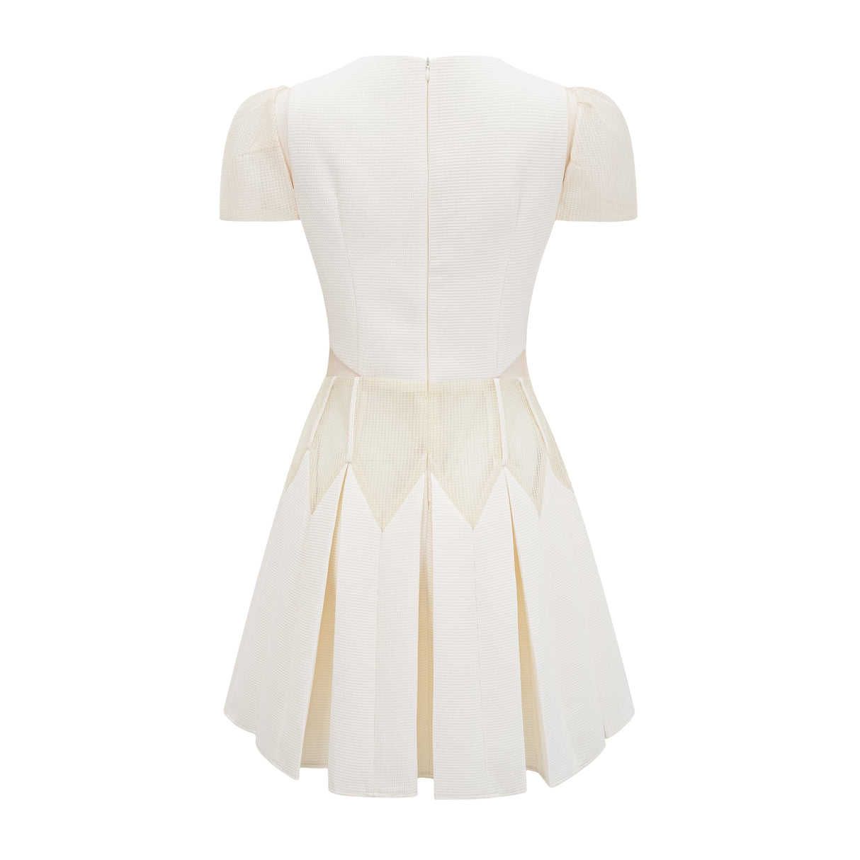 Aurohaya Maelle white flower-embroidered mini dress