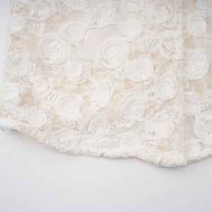 Aurohaya Oona White Floral Lace Pencil Midi Dress