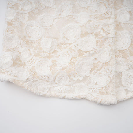 Aurohaya Oona White Floral Lace Pencil Midi Dress