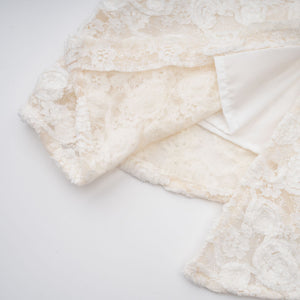 Aurohaya Oona White Floral Lace Pencil Midi Dress