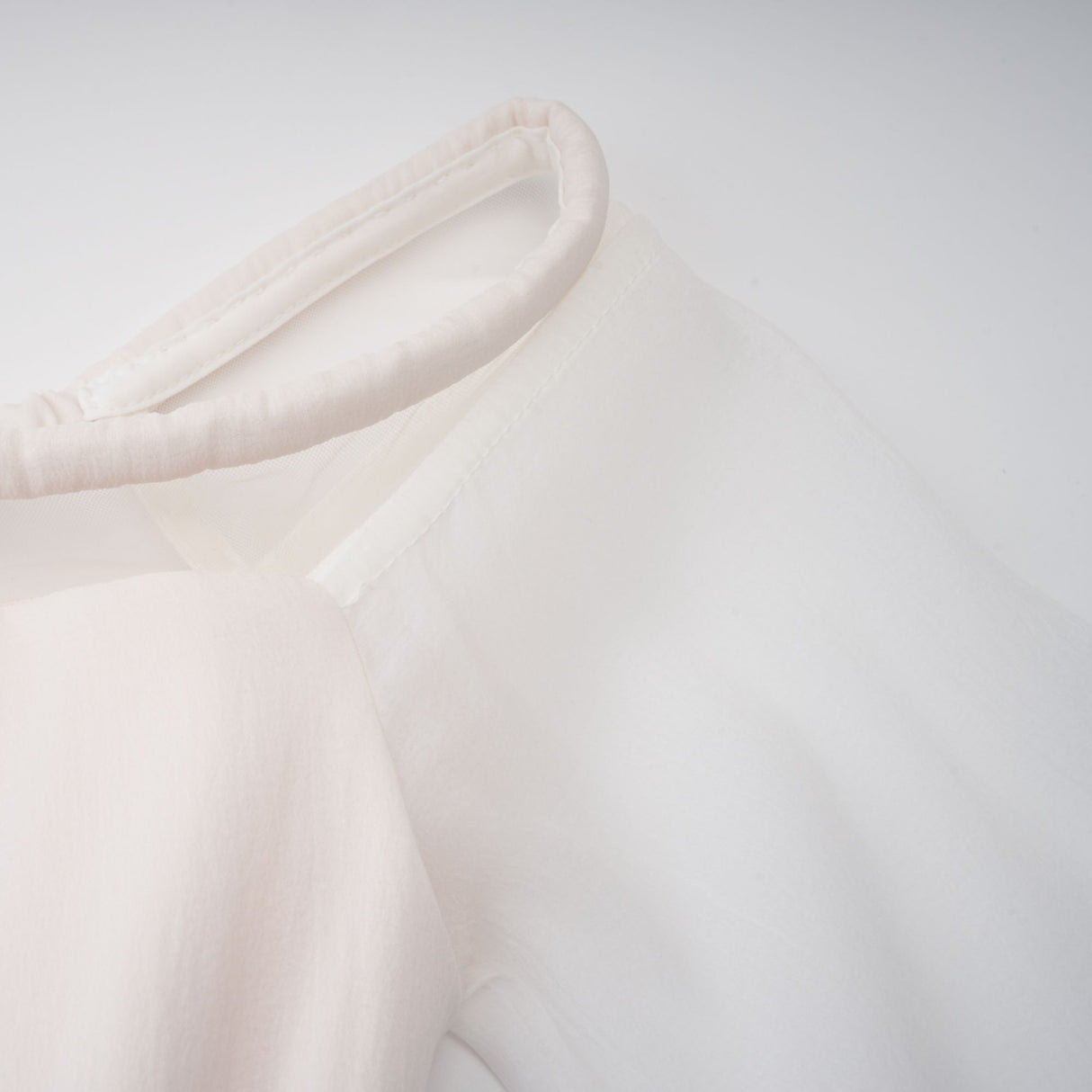 Aurohaya Gelsomina White Gathered Crepe Midi Dress