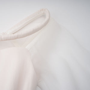 Aurohaya Gelsomina White Gathered Crepe Midi Dress