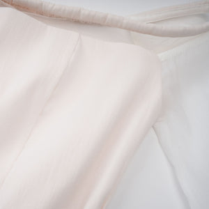 Aurohaya Gelsomina White Gathered Crepe Midi Dress