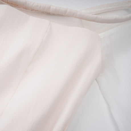 Aurohaya Gelsomina White Gathered Crepe Midi Dress