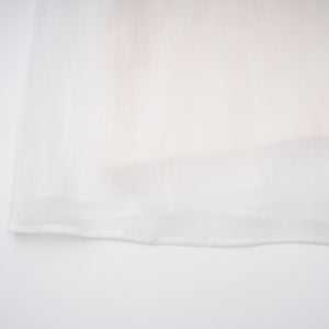 Aurohaya Gelsomina White Gathered Crepe Midi Dress