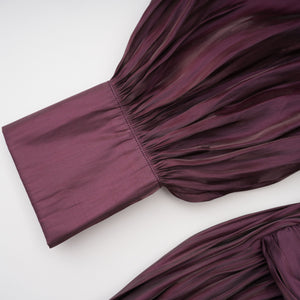 Aurohaya Sage Brown Crossed Design Maxi Dress