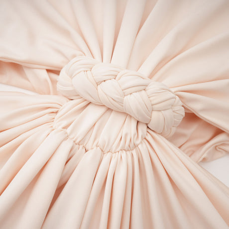 Aurohaya Joaquín Neutral Braid Detail Ruched Dress Maxi