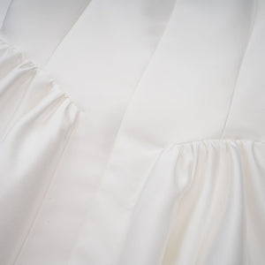 Aurohaya Amandine white open-back cap-sleeve midi dress