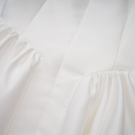Aurohaya Amandine white open-back cap-sleeve midi dress