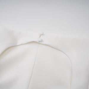 Aurohaya Amandine white open-back cap-sleeve midi dress