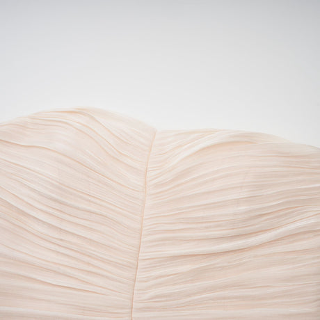 Aurohaya Céleste neutrals ruffled pleated maxi dress