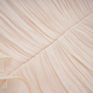 Aurohaya Céleste neutrals ruffled pleated maxi dress