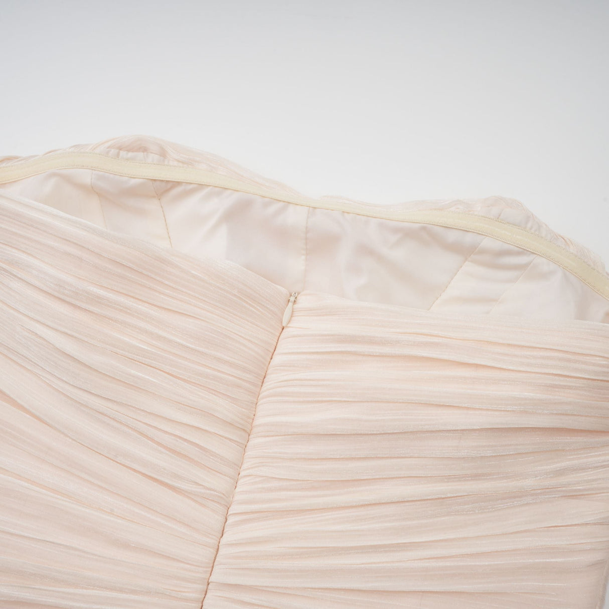 Aurohaya Céleste neutrals ruffled pleated maxi dress