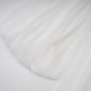 Aurohaya Hortense white floral-appliqué pleated tulle mini dress