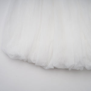 Aurohaya Hortense white floral-appliqué pleated tulle mini dress