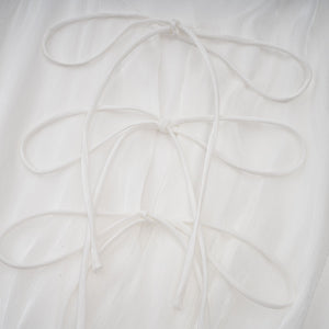Aurohaya Mahault white pleated glitter-effect mini dress