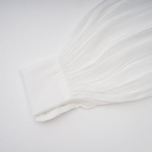 Aurohaya Mahault white pleated glitter-effect mini dress