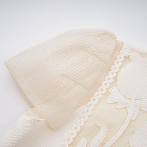 Aurohaya Maelle white flower-embroidered mini dress