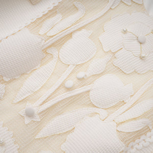 Aurohaya Maelle white flower-embroidered mini dress
